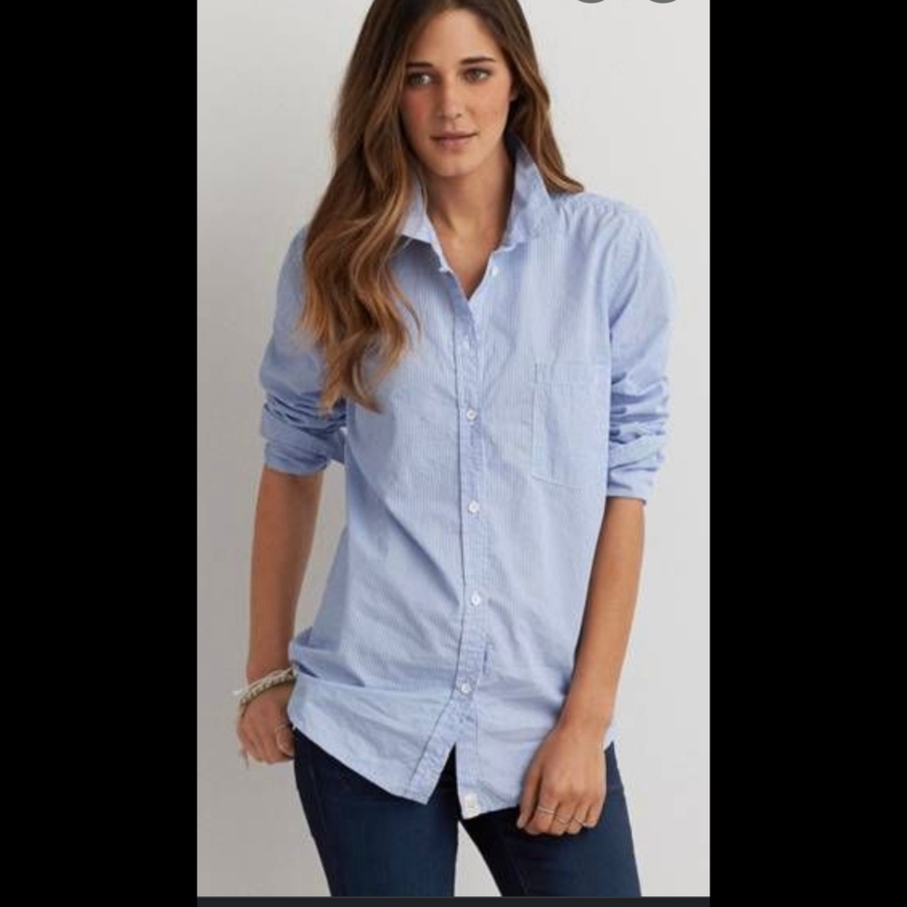 American Eagle women's classic oxford top Sz 8